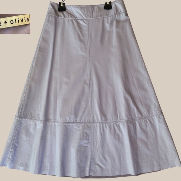 Alice + Olivia Dresses & Skirts - alice + olivia Lavender Leather A-Line Skirt with Flared Hem